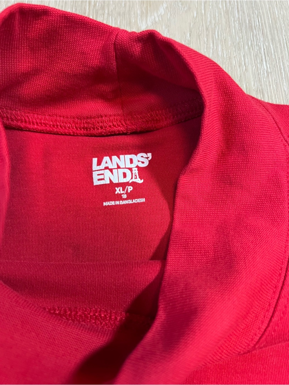 Lands’ End Rich Red Mock Neck Minimalist Chic Top - Picture 3 of 6